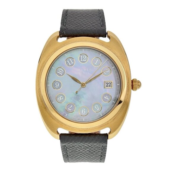 Hermes Other - Hermes Dressage 18k Rose Gold Mother Of Pearl Dial 40mm Auto Mens Watch DR.785